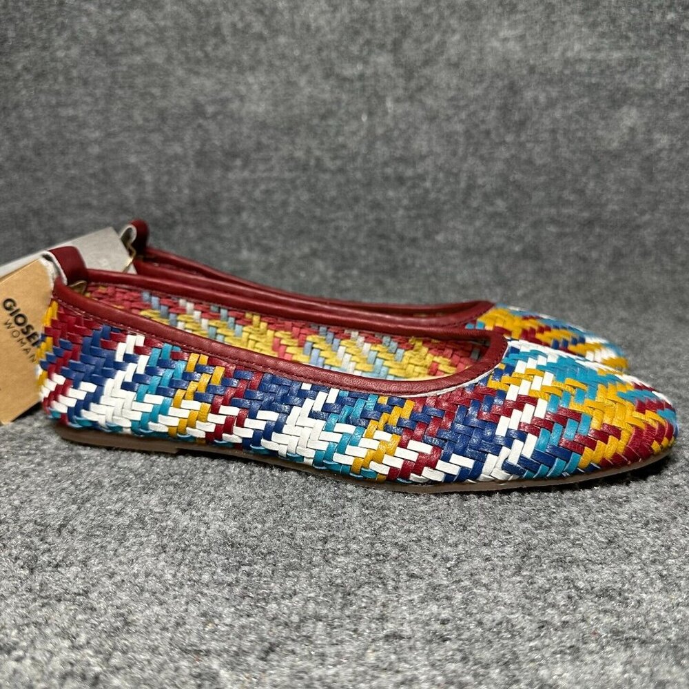 NEW Gioseppo Multicolor Woven Flats Charlotte Slip On Shoes Women's Size 6/36